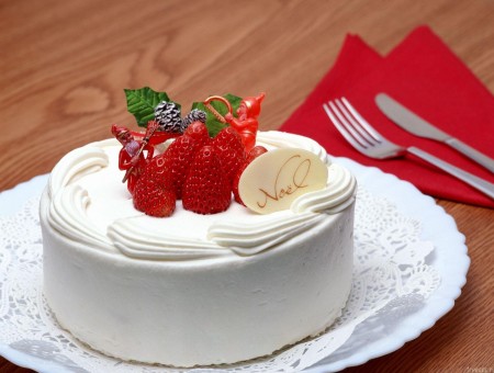Cake with Strawberries