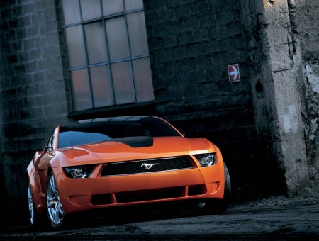 Orange Ford Mustang