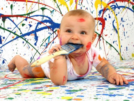 Playing with Paint Baby