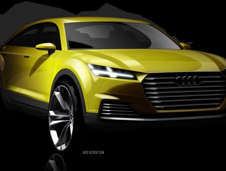 Yellow Audi Concept Car