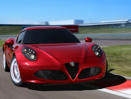 Red Alfa Romeo 4c Coupe