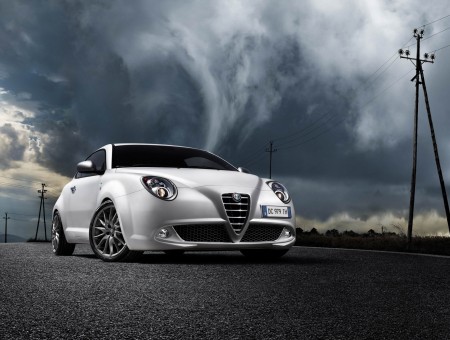 White Alfa Romeo Sports Car