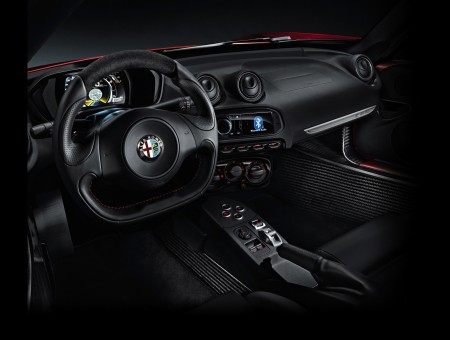 Black Alfa Romeo Steering Wheel