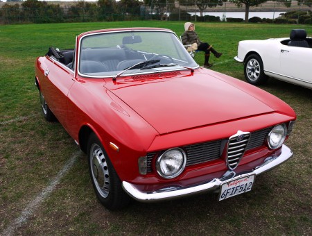 Red Classic Alfa Romeo Convertible Coupe