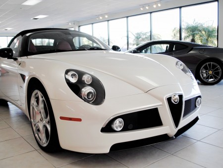 White Alfa Romeo 8c