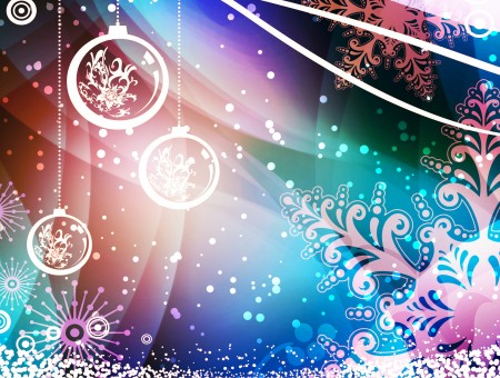 Black White Purple Christmas Ornament And Snowflake Design