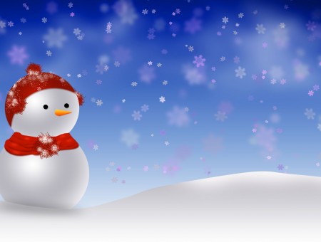 White And Red Snowman Cartoon