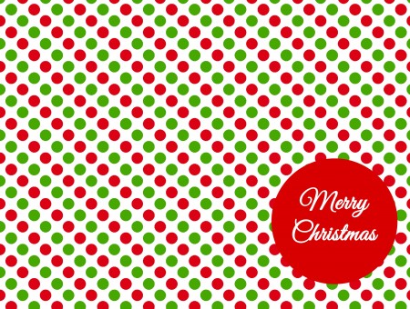 Merry Christmas Red And Green Polka Dot Graphic