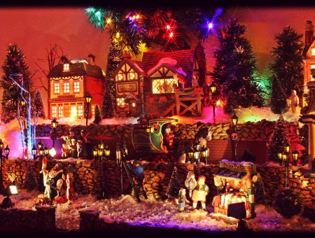 Christmas Decorated Houses Scale Model