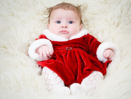 Baby's White And Red Santa Costume