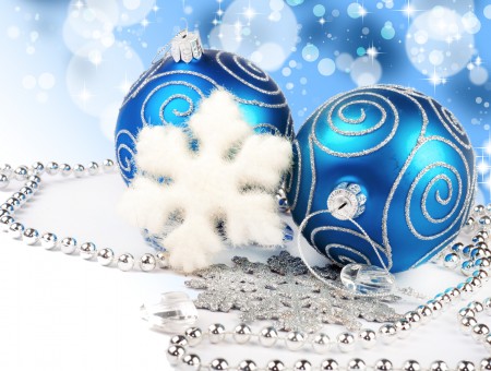 Blue And Silver Spiral Christmas Ball