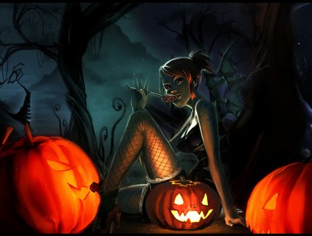 Woman In Halloween Night