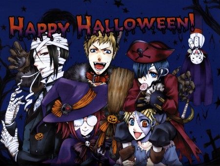 Happy Halloween With Male Anime Illustration
