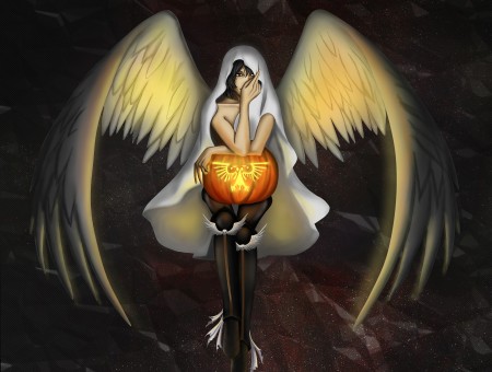 White Winged Person Illustration