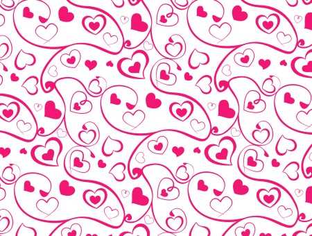 Pink White Hearts Desktop Wallpaper