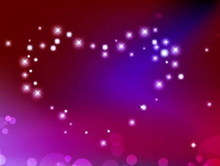 Pink And Whit Stars Heart Wallpaper