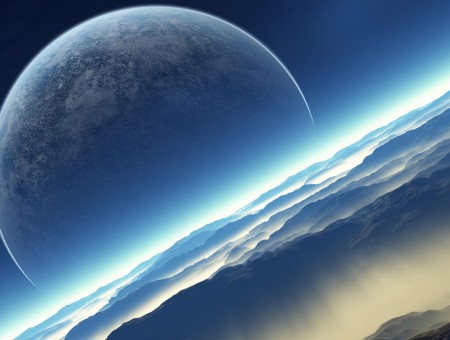 Gray And Blue Planet Illustration