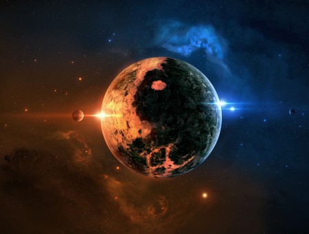 Black And Orange Planet