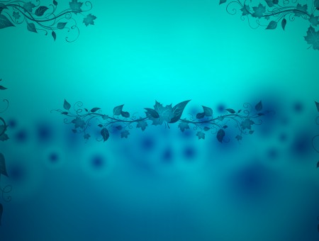 Green And Blue Floral Clip Art