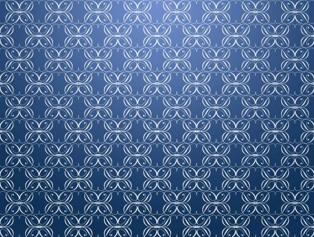 Blue With White Abstract Flower Pattern