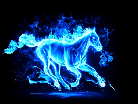Blue Flaming Horse