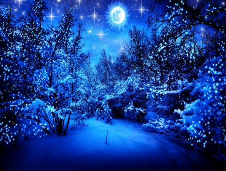 Sparkling Snow At Night Graphic