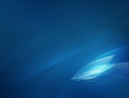 Blue Computer Background With White Leaf Shapes