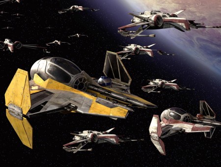 Grey And Yellow Star Wars Spacecraft