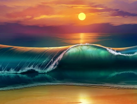 Blue Ocean Wave Painting