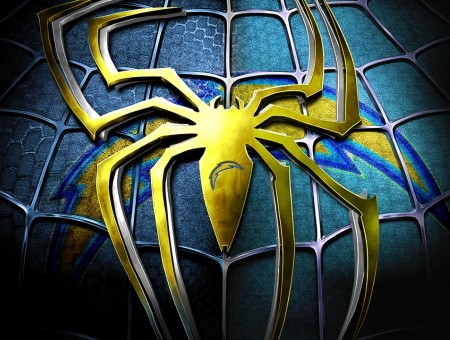 Gold And Blue Spider-man Logo