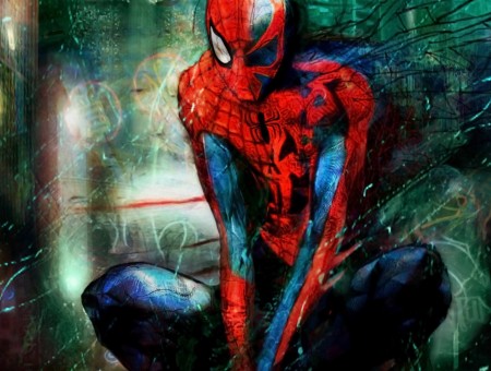 Red And Blue Spider-man Character
