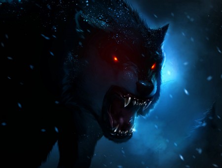 Red Eyed Wolf Illustration