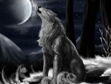 Howling Wolf Illustration
