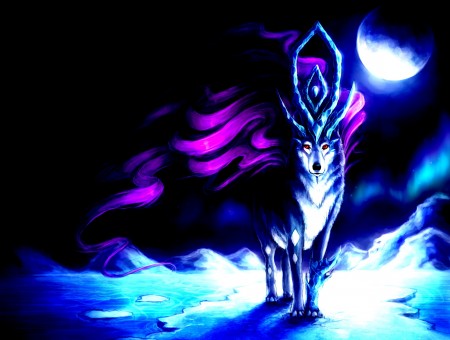Wolf With Headdress Illustration