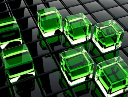 Green 3D Cubes