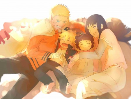Naruto And Hinata With Their Children Fan Art