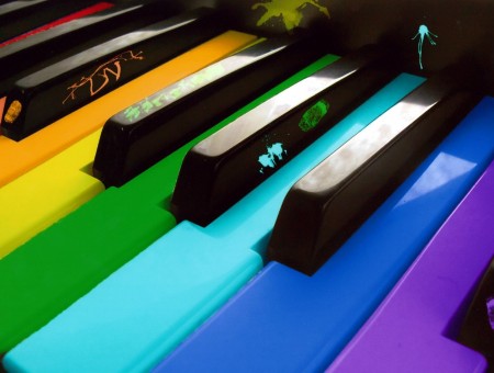 Rainbow Colored Piano Keys
