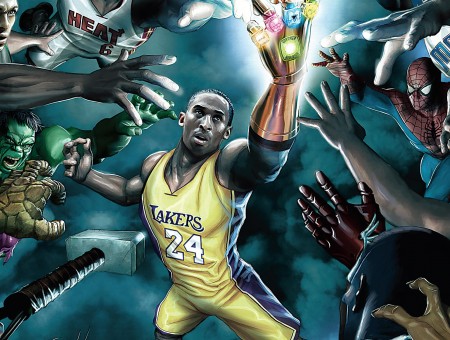 Kobe Bryant With Infinity Gauntlet Fan Art