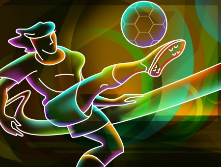Person Kicking Ball Illustration
