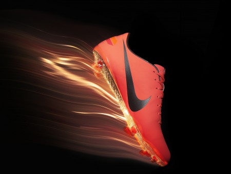Red Nike Cleats Flaming