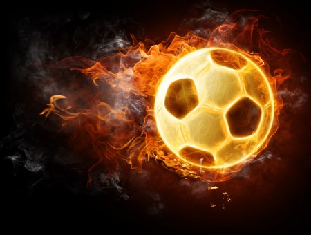 Fiery Soccer Ball Photo Edit
