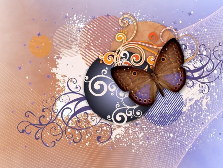 Purple And Brown Butterfly Vector