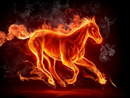 Horse Fire Illustration