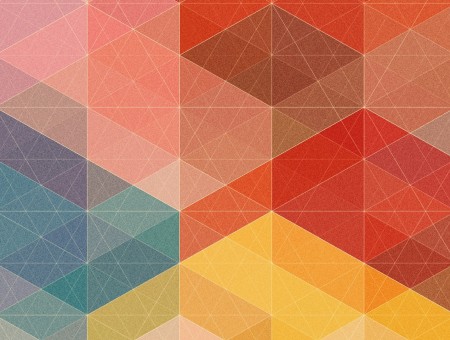Yellow Red Pink And Blue Geometric Optical Illusion