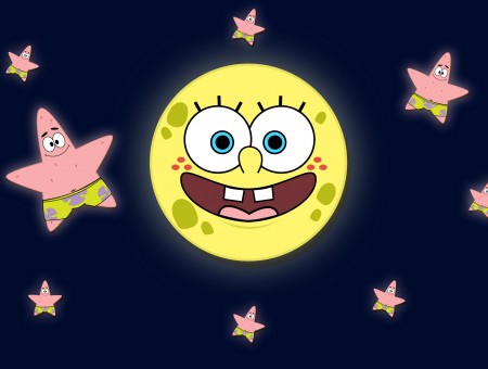 Sponge Bob Moon Illustration