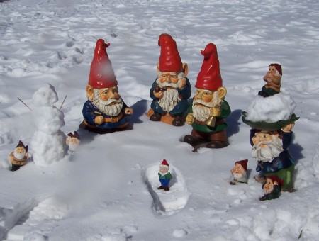 Red Cap Gnome Figurines