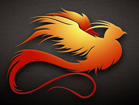 Orange Phoenix Illustration