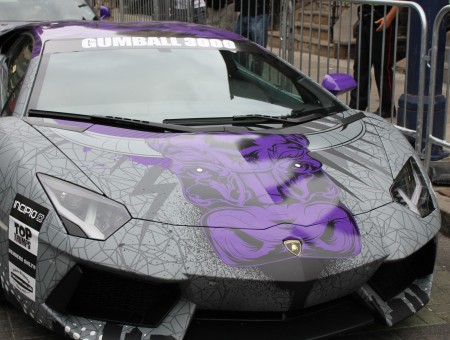 Grey Purple Gumball 8000 Lamborghini