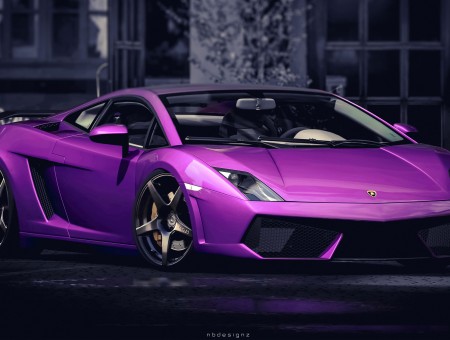 Purple Lamborghini Gallardo