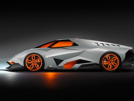 Whiteagray And Orange Lamborghini Sports Car